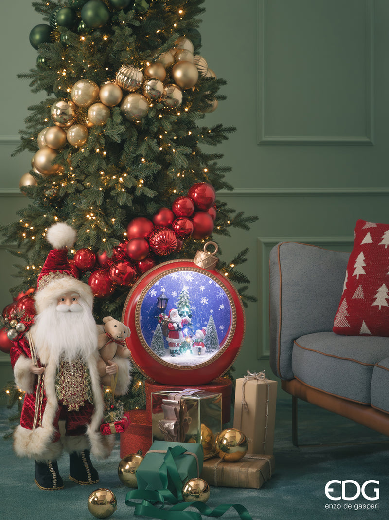 Enzo De Gasperi Babbo Natale con Orsetto in Poliestere Natale 2024