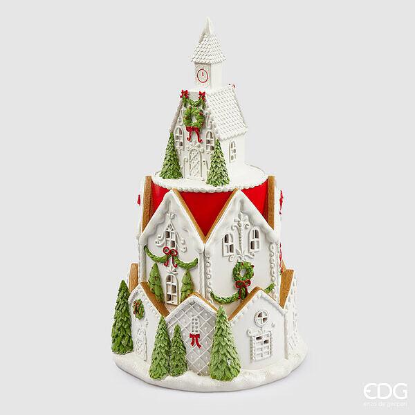 Enzo De Gasperi Decoro Casetta Topiary con MiniLED in Poliresina Natale 2024