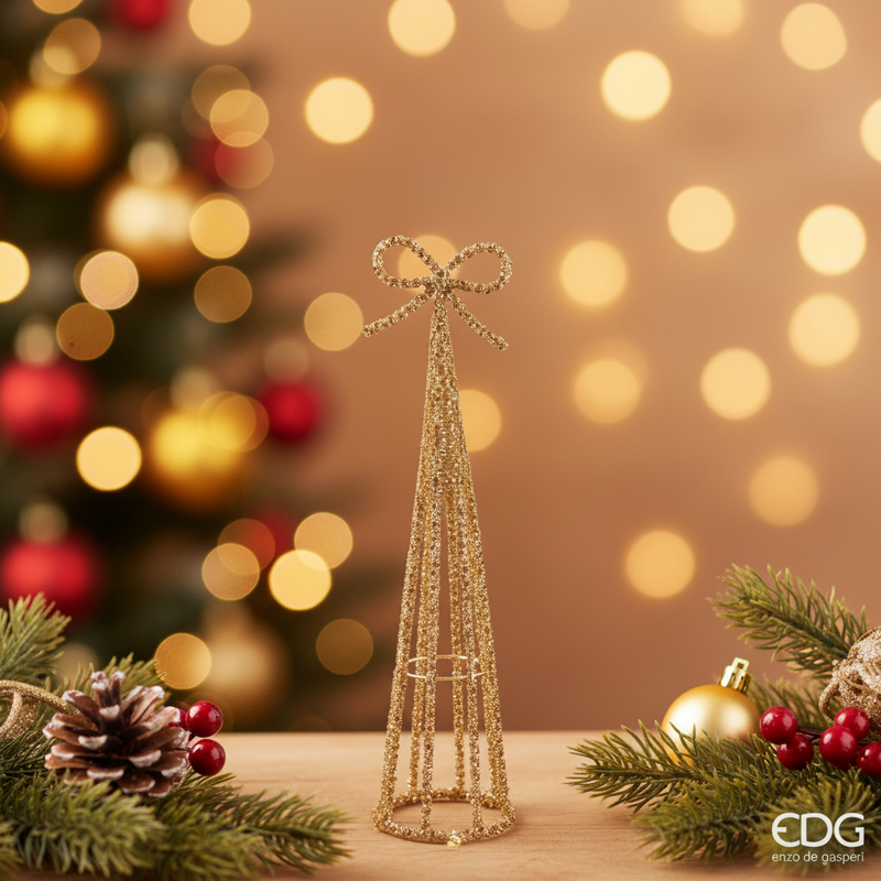 EDG Enzo De Gasperi | Cono decorativo jewel in metallo Natale 2025