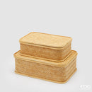 EDG Enzo De Gasperi Scatola Decorativa In Legno Rattan Rettangolare