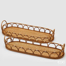 EDG Enzo De Gasperi Vassoio Decorativo Rattan Ovale Con Manico