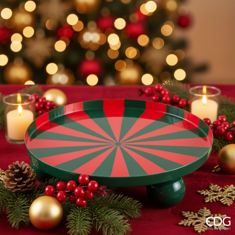 EDG Enzo De Gasperi | Alzata decorativa rotonda bicolore Natale 2025