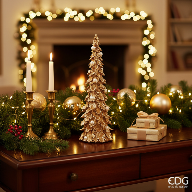 EDG Enzo De Gasperi | Pino Natalizio decorativo con perle H 34 cm / H 48 cm / H 64 cm