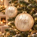 EDG Enzo De Gasperi | Palla decorativa in vetro con motivi di rami Natale - 2 Dimensioni