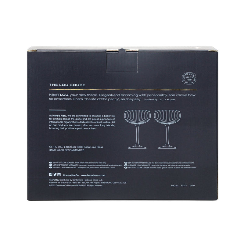 Here's How | Set 2 Pz Bicchiere "The Lou Coupe" in vetro