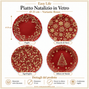 Easy Life | Piatto Natalizio Ø 33 cm in Vetro -5 Decori e 2 Colori