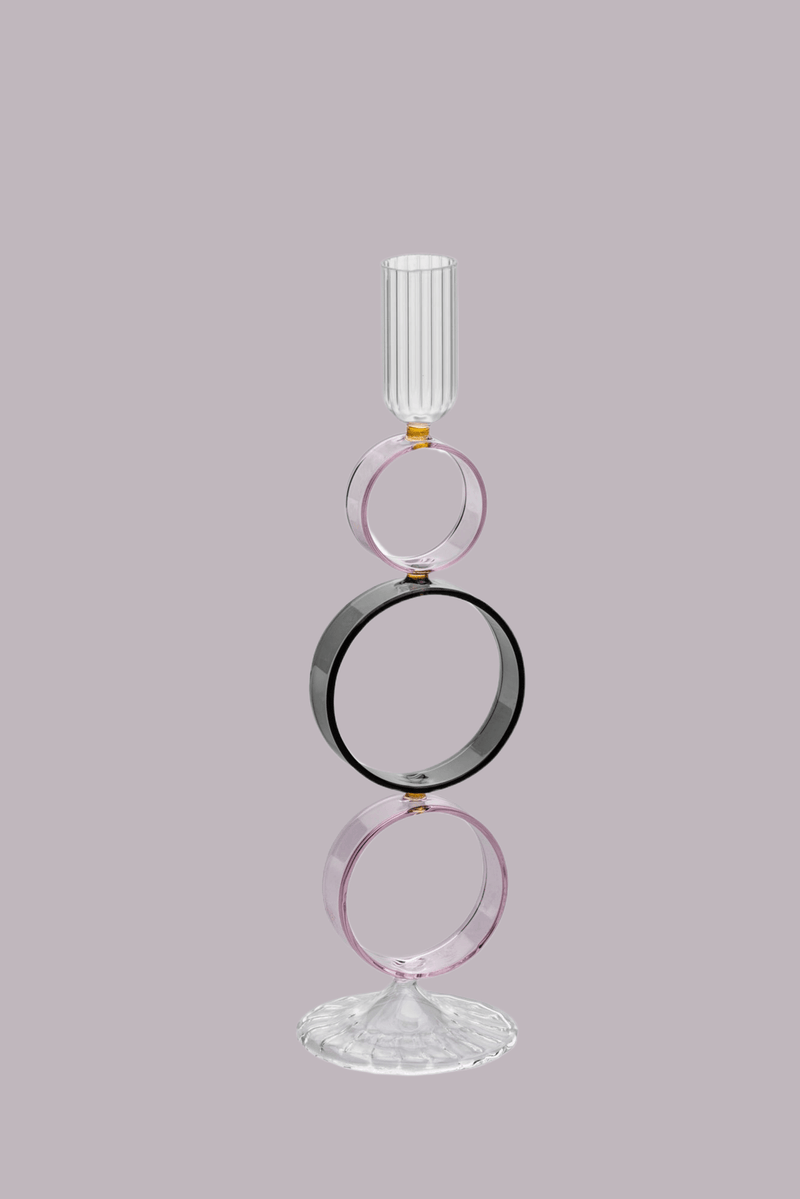 Galbiati Milano Portacandela Rings con anelli in vetro borosilicato colorati