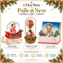 L'Oca Nera | Palle di neve con Carillon e Led Natalizio - 3 Decori