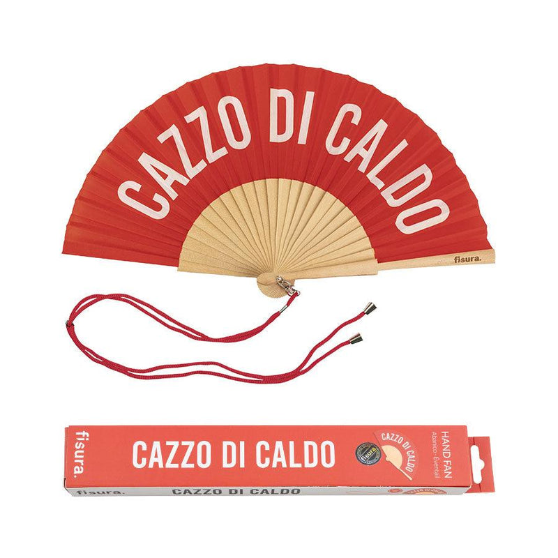 Ventaglio con messaggio Cazzo Di Caldo con tracolla - Fisura
