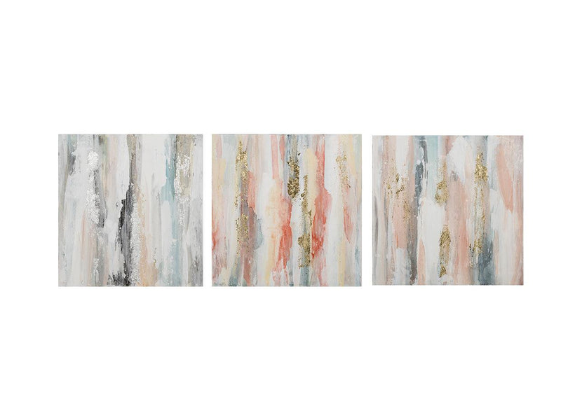 Quadri Set 3 pz  Wet Paint 40x40 cm. Fatti a Mano AGAVE