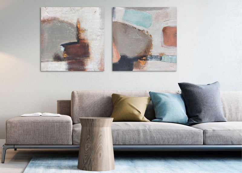 Quadro Sand Abstract 2 100x100 Dipinto a Mano AGAVE