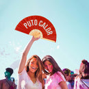 Fisura | Ventaglio a Mano Grande XXL con Messaggio 64x34 cm. ⛱️