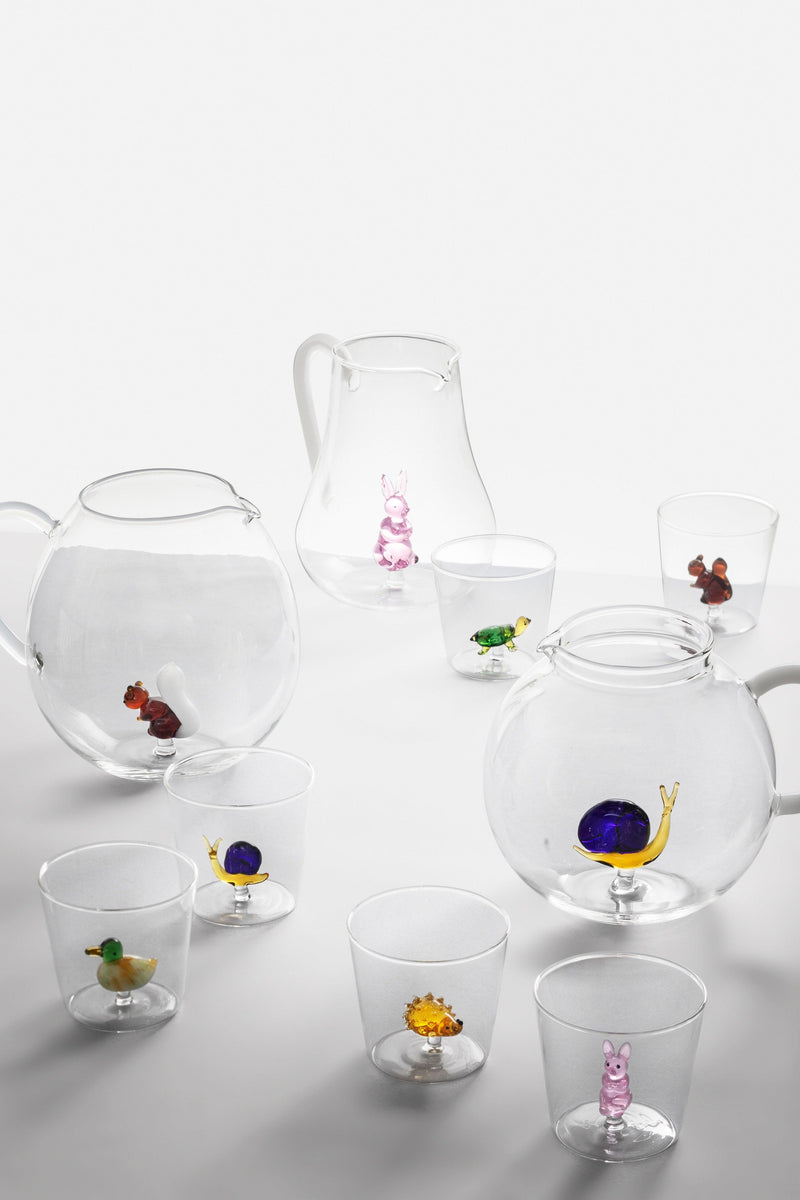 Brocca Animal Farm con decoro in vetro borosilicato Ichendorf Milano