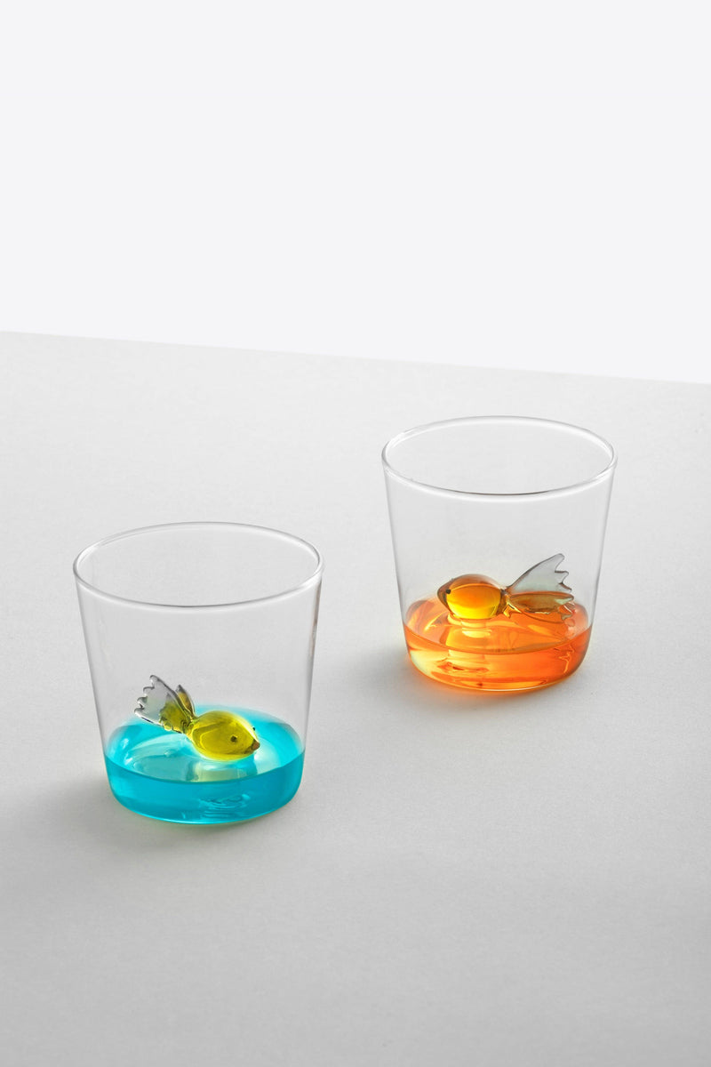 Bicchiere con Pesce in vetro Borosilicato Marine Garden Ichendorf Milano