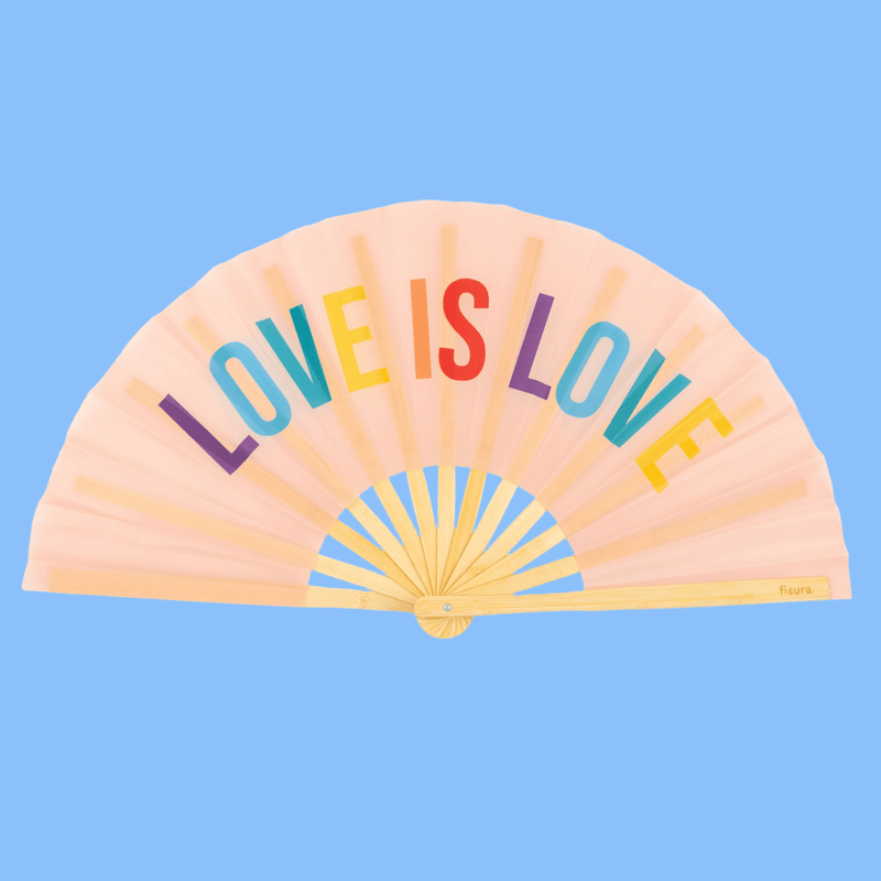 Fisura Ventaglio a Mano Grande XXL con Messaggio 64x34 cm. ⛱️