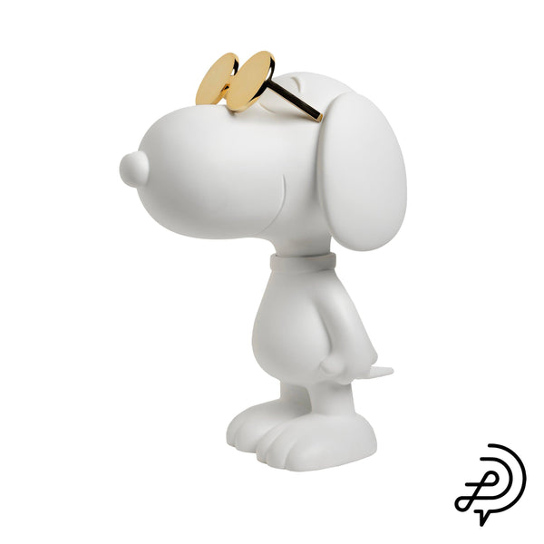 Scultura Pop Snoopy Sun bianco opaco e oro H 27 cm. Leblon Delienne