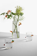 Ichendorf Vaso vetro con uccellino Ambra Birds