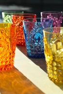 Baci Milano Set 6 pz. Bicchieri acqua trasparente colorati assortiti Baroque & Rock