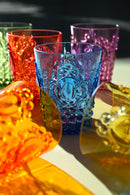 Baci Milano Set 6 pz. Bicchieri acqua trasparente colorati assortiti Baroque & Rock