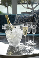 Set 4 Flute + Secchiello Champagne trasparente Baroque&Rock Baci Milano