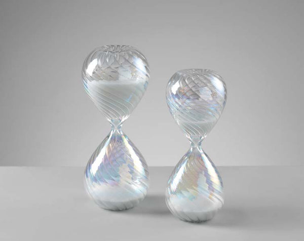 Mascagni | Clessidra con vetro perlato in vetro H 17 cm. e H 20 cm.