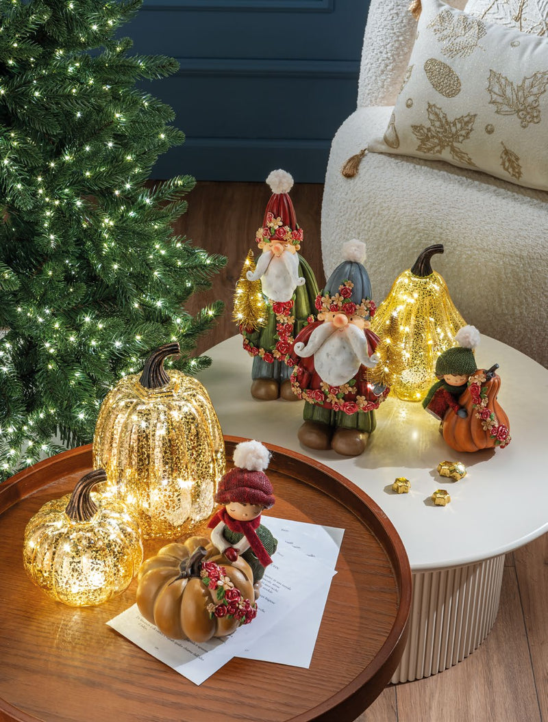 L'Oca Nera | Decoro da Appoggio Natale 2025 con LED - Zucche in Festa