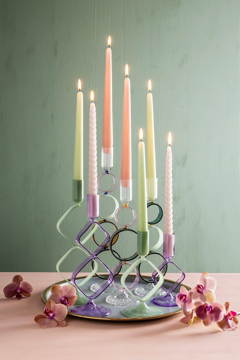 Galbiati Milano Portacandela Rings con anelli in vetro borosilicato colorati