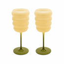 Set 2 Calici Vino stelo verde