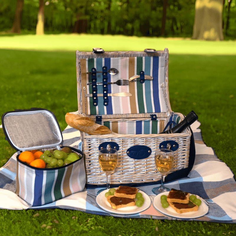 Cestino da picnic in vimini bianco per 2 persone WD Lifestyle