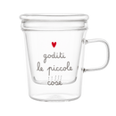 Simple Day | Tazza con Infusore in Vetro Borosilicato 400 ml – 2 Decori