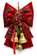 Fiori di Lena | Fiocco Doppio con Campanacci e decorazione natalizia H 48 cm