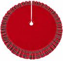 Fiori di Lena | Sottoalbero Natalizio in Velluto con Rouches Tartan Ø150 cm