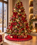 Fiori di Lena | Sottoalbero Natalizio in Velluto con Rouches Tartan Ø150 cm