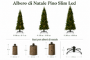 EDG Enzo De Gasperi | Albero di Natale Pino Slim con 610 LED H 240 cm