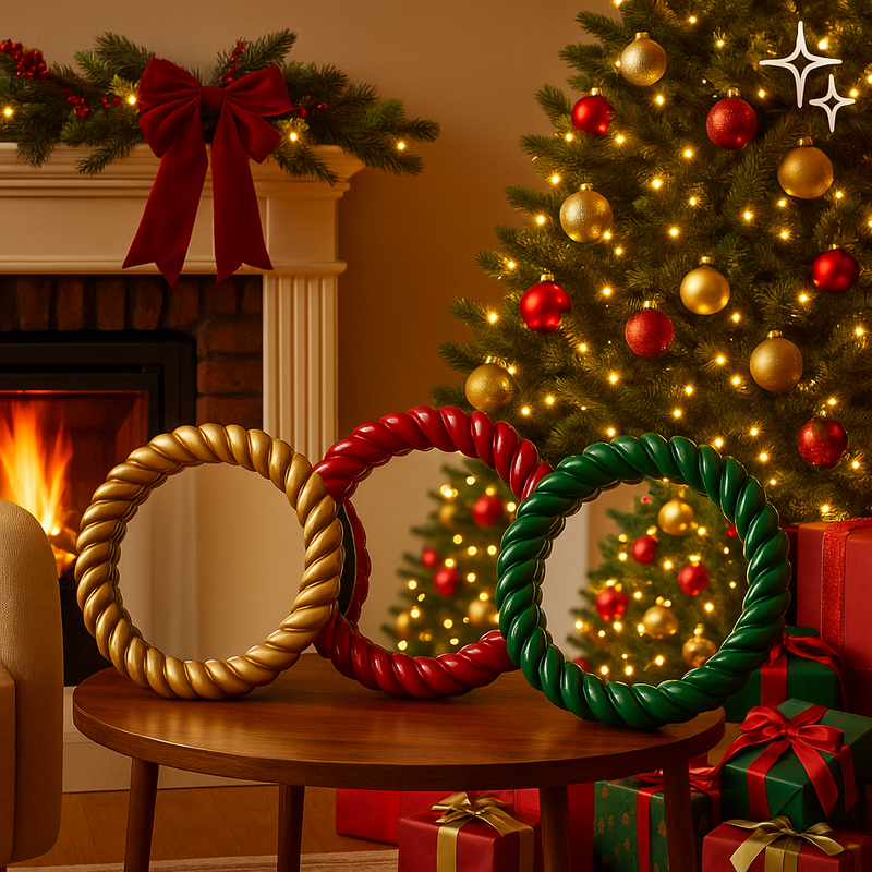 EDG Enzo De Gasperi | Specchio torchon rotondo decorativo Natale 2025