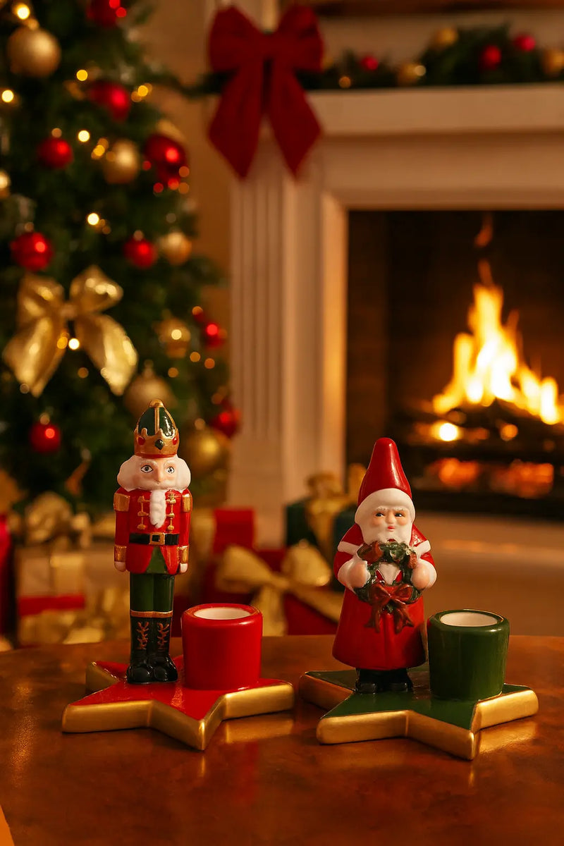 EDG Enzo De Gasperi | Portacandela Babbo Natale, soldatino e stella Natale 2025