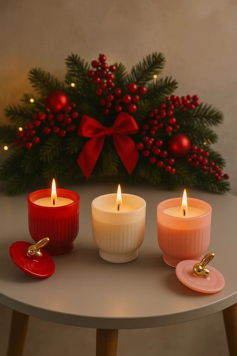 EDG Enzo De Gasperi | Candela profumata a fiocco con vaso in ceramica Natale 2025