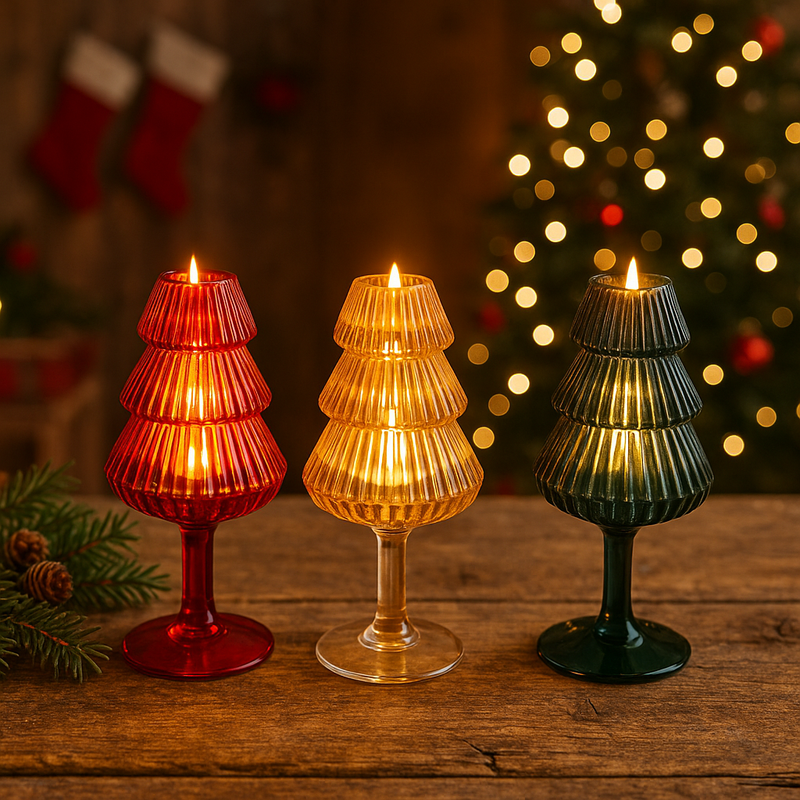 EDG Enzo De Gasperi | Portacandela calice di pino in vetro Natale 2025