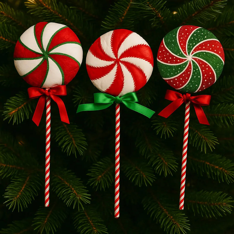 Timstor Lollipop Decoro in Tessuto 🍭 con Fiocco 🎄 Natale 2025