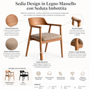 Ikone | Sedia Nara in Legno con Seduta Imbottita