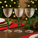 Ichendorf Milano| Calice decorato in vetro borosilicato Natale 2025 "Botanica"