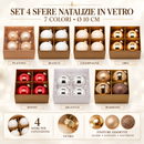 EDG Enzo De Gasperi | Set 4 Sfere Natalizie in Vetro Ø 10 cm – 7 Colori