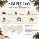 Simple Day Piatto Natalizio in Gres Effetto Organico – 6 Decori