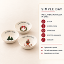 Simple Day | Insalatiera Natalizia in Gres Effetto Organico Ø 20 cm – 3 Decori