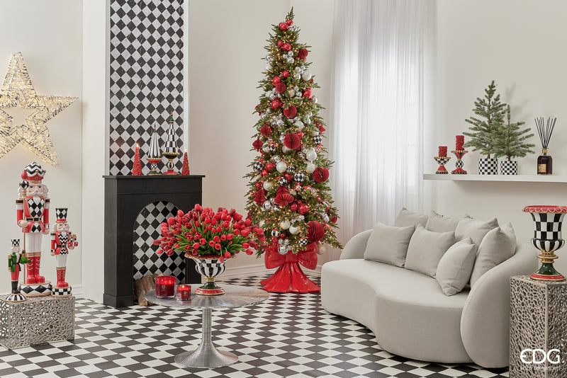 EDG Enzo De Gasperi | Palla decorativa stile scacchi in vetro Natale 2025