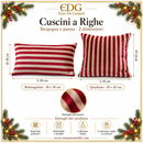 EDG Enzo De Gasperi | Cuscino a Righe Natalizio -2 Dimensioni