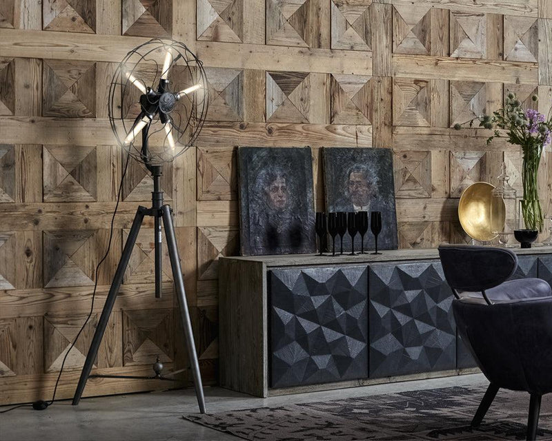 Piantana in metallo Industrial Style Dialma Brown