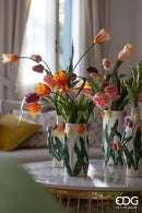 Vaso cilindro Tulipano con decoro Ceramica Waterproof  EDG Enzo De Gasperi