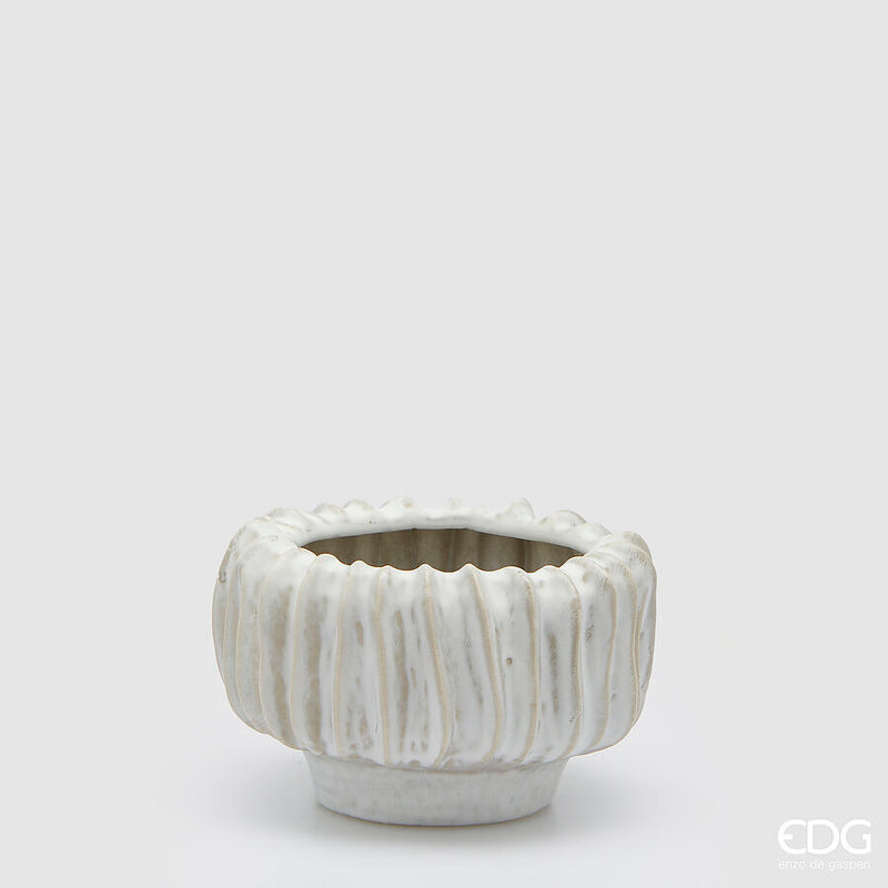 EDG Enzo De Gasperi Vaso Chakra Succulent H 18,5 Cm 37 x 37,5 Cm Bianc – L'Arcolaio EDG Enzo De Gasperi Vaso Chakra Succulent H 18,5 Cm 37 x 37,5 Cm Bianc – L'Arcolaio