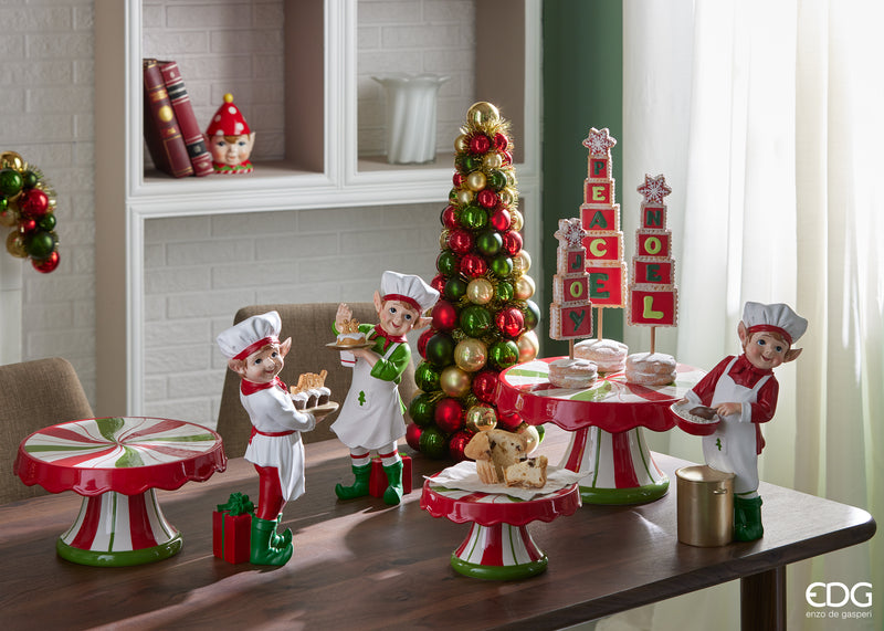 EDG Enzo De Gasperi | Alzata rotonda in ceramica stile candy Natale 2025